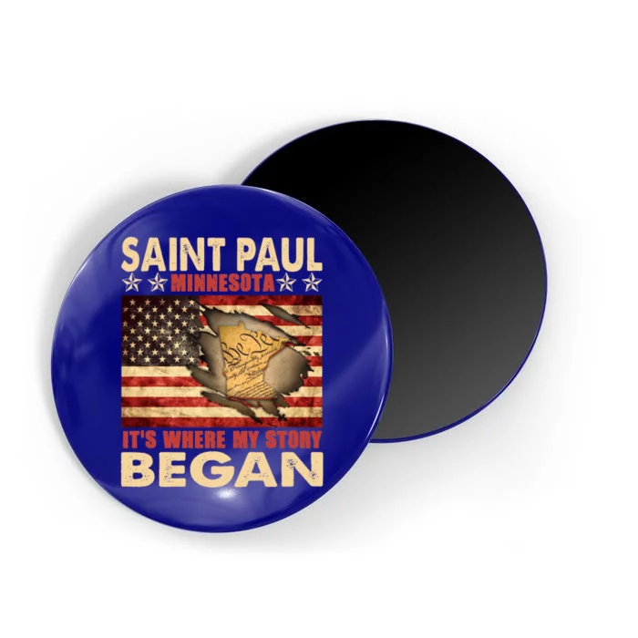 Saint Paul Minnesota Usa Flag 4th Of July Gift Magnet