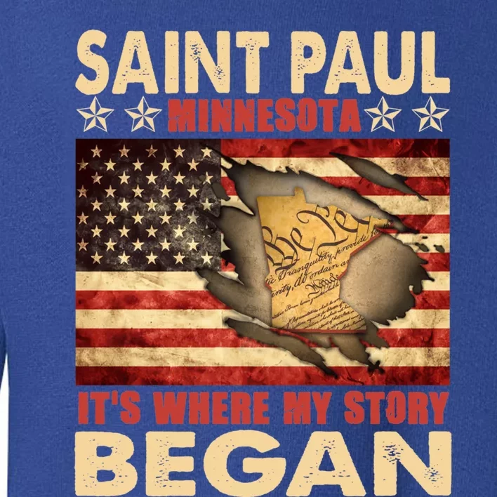 Saint Paul Minnesota Usa Flag 4th Of July Gift Toddler Sweatshirt