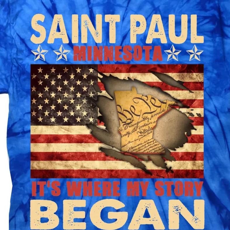 Saint Paul Minnesota Usa Flag 4th Of July Gift Tie-Dye T-Shirt