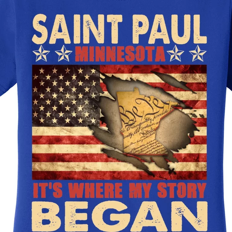 Saint Paul Minnesota Usa Flag 4th Of July Gift Women's T-Shirt