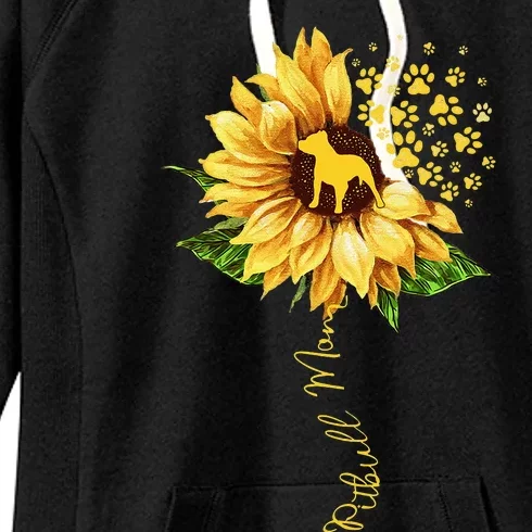 Sunflower Pitbull Mom Dog Lover Mother's Day Dog Women's Fleece Hoodie