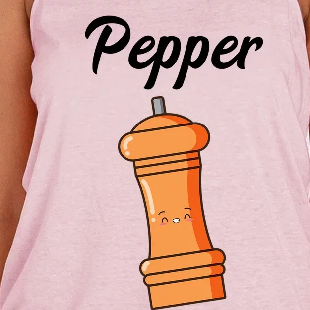 Salt Pepper Matching Halloween Costume Best Friends Gift Women's Knotted Racerback Tank