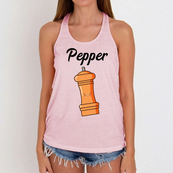 Salt Pepper Matching Halloween Costume Best Friends Gift Women's Knotted Racerback Tank