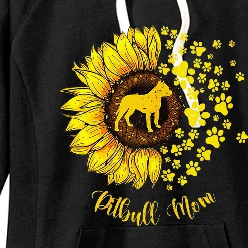 Sunflower Pitbull Mom Dog Lover Women's Fleece Hoodie