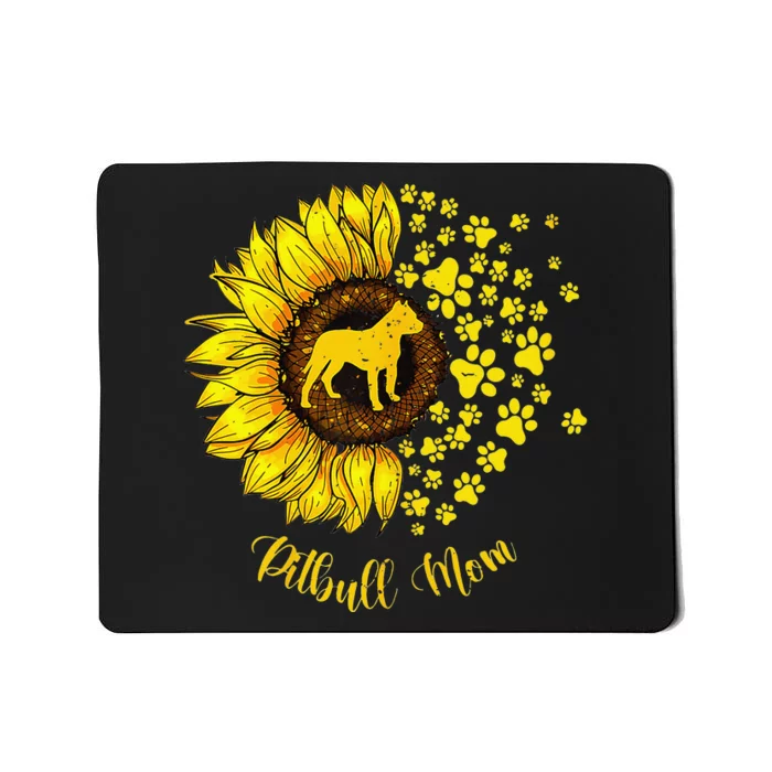 Sunflower Pitbull Mom Dog Lover Mousepad