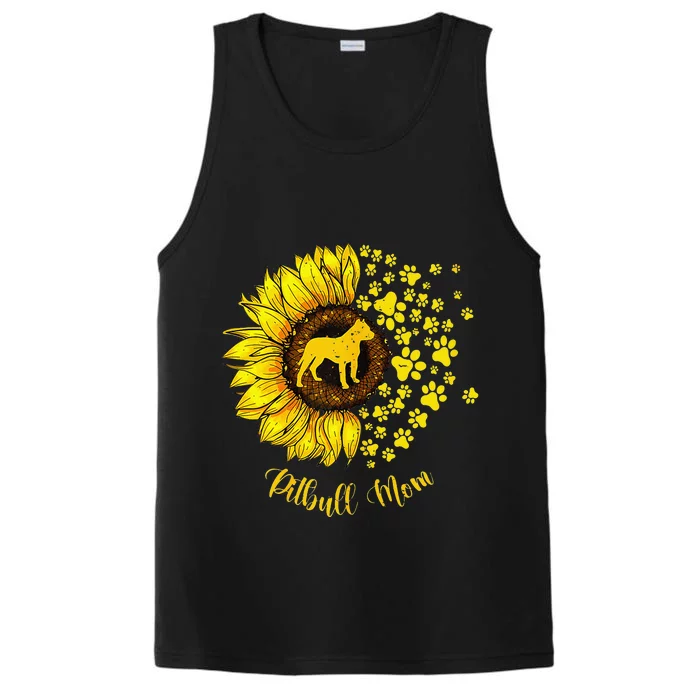 Sunflower Pitbull Mom Dog Lover Performance Tank