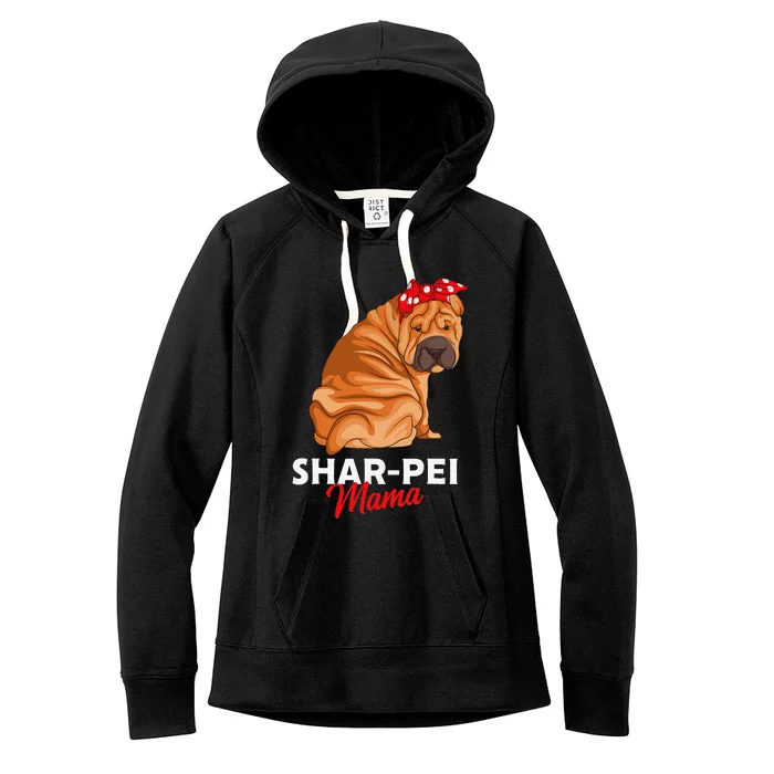 Shar Pei Mama Dog Mom Owner Funny Gift Women's Fleece Hoodie