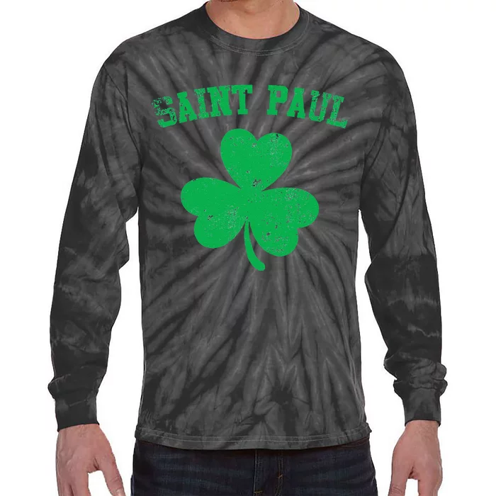 Saint Paul Minnesota St Patrick's Day Shamrock Gift Tie-Dye Long Sleeve Shirt