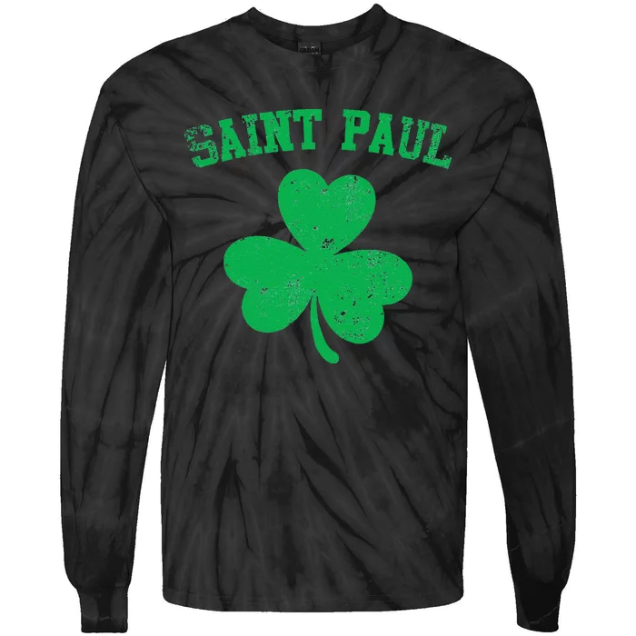 Saint Paul Minnesota St Patrick's Day Shamrock Gift Tie-Dye Long Sleeve Shirt