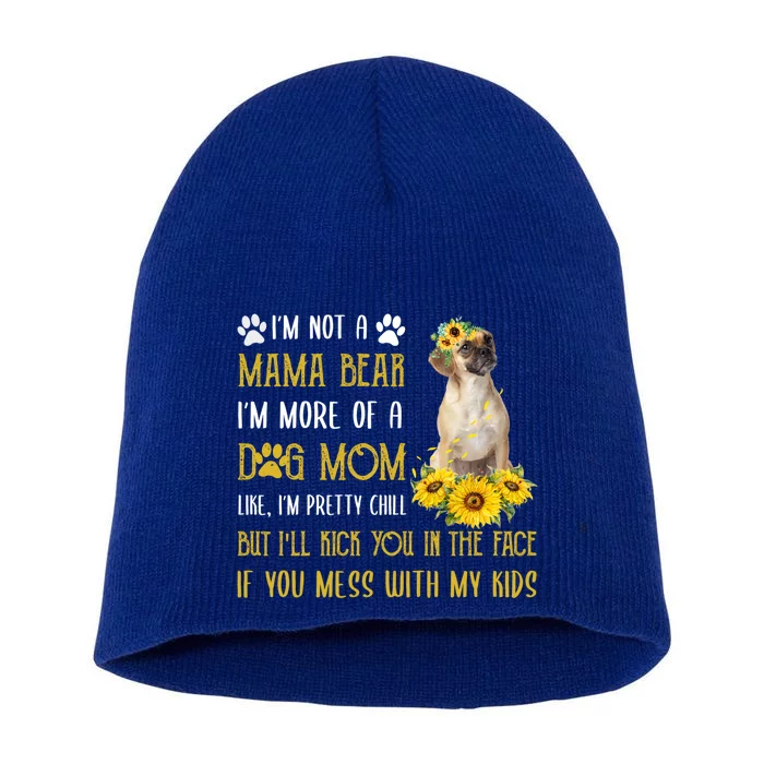 Sunflower Puggle Mom Mothers Day Dog Mom Gift Short Acrylic Beanie