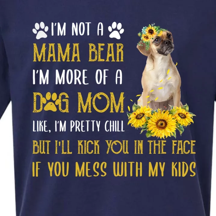 Sunflower Puggle Mom Mothers Day Dog Mom Gift Sueded Cloud Jersey T-Shirt