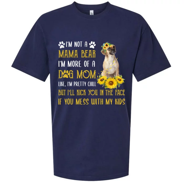 Sunflower Puggle Mom Mothers Day Dog Mom Gift Sueded Cloud Jersey T-Shirt