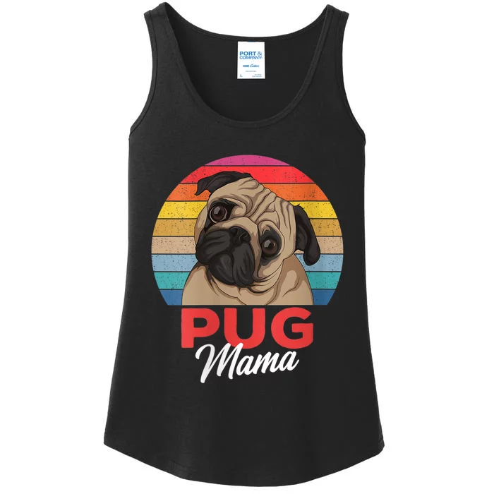 S Pug Mama Cute Dog Mom Funny Girls Gift Vneck Ladies Essential Tank