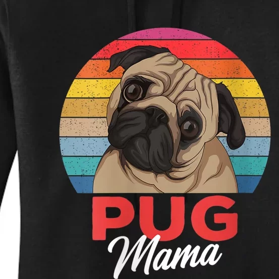 S Pug Mama Cute Dog Mom Funny Girls Gift Vneck Women's Pullover Hoodie