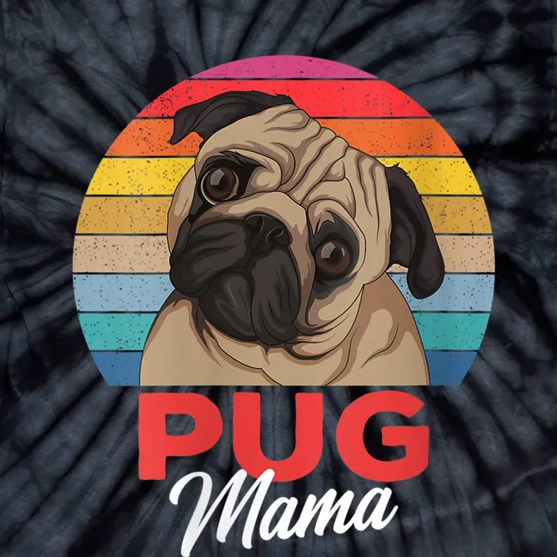 S Pug Mama Cute Dog Mom Funny Girls Gift Vneck Tie-Dye T-Shirt