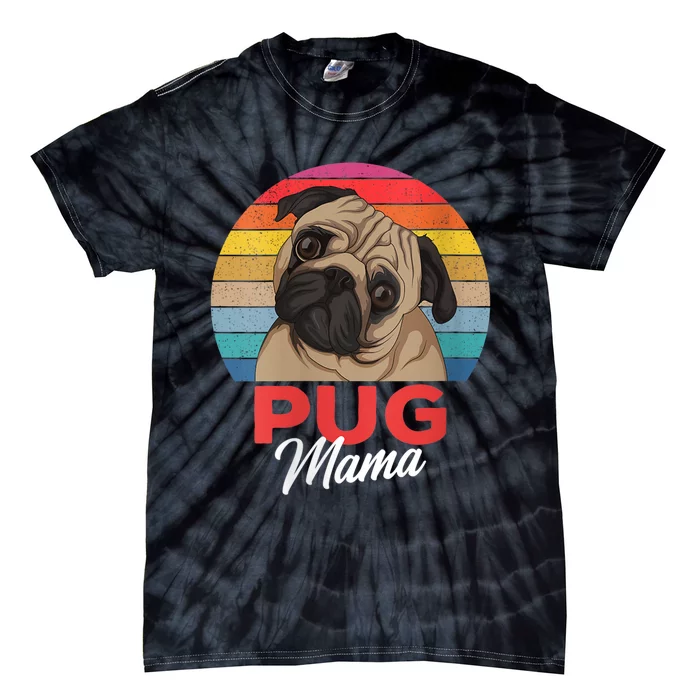 S Pug Mama Cute Dog Mom Funny Girls Gift Vneck Tie-Dye T-Shirt