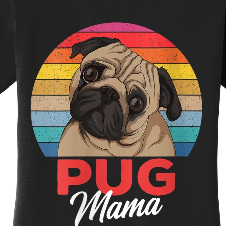 S Pug Mama Cute Dog Mom Funny Girls Gift Vneck Women's T-Shirt