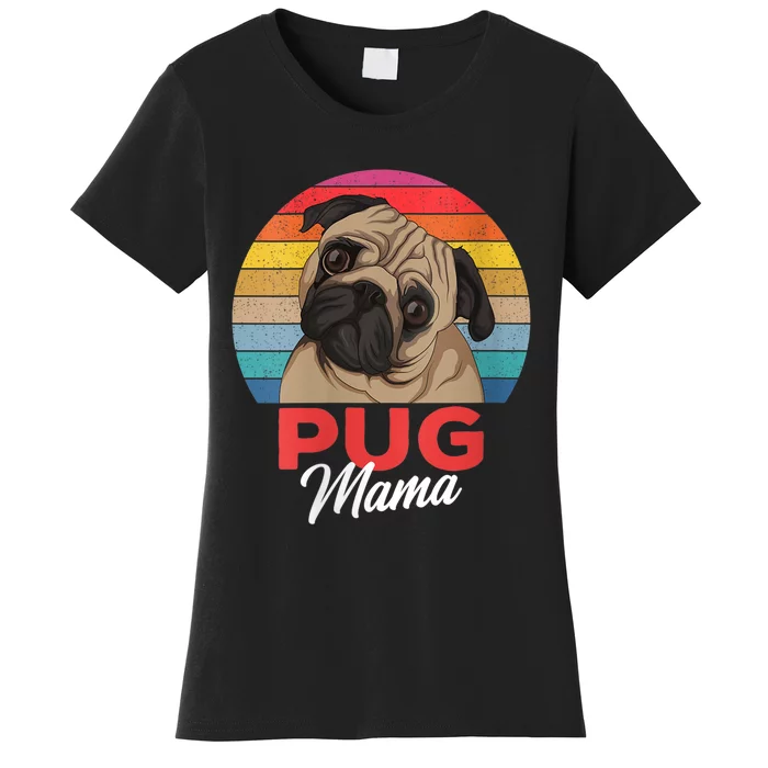 S Pug Mama Cute Dog Mom Funny Girls Gift Vneck Women's T-Shirt