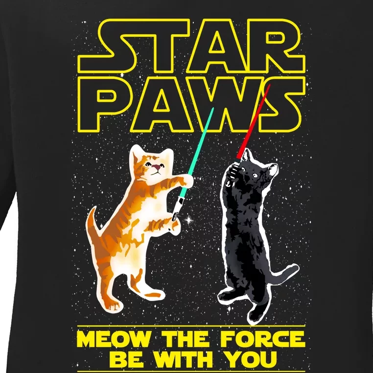 Star Paws Meow The Force Be With You Ladies Long Sleeve Shirt