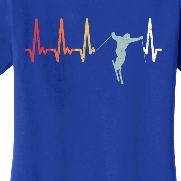 Ski Pulse Mountain Winter Sports Skier Skiing Heartbeat Gift Women's T-Shirt