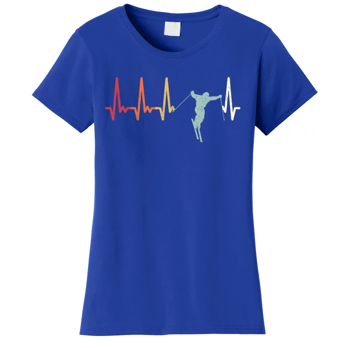 Ski Pulse Mountain Winter Sports Skier Skiing Heartbeat Gift Women's T-Shirt