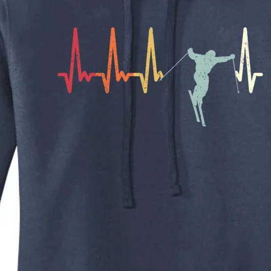 Ski Pulse Mountain Winter Sports Skier Skiing Heartbeat Great Gift Women's Pullover Hoodie