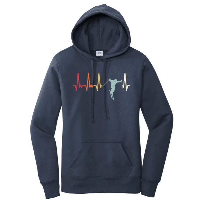 Ski Pulse Mountain Winter Sports Skier Skiing Heartbeat Great Gift Women's Pullover Hoodie