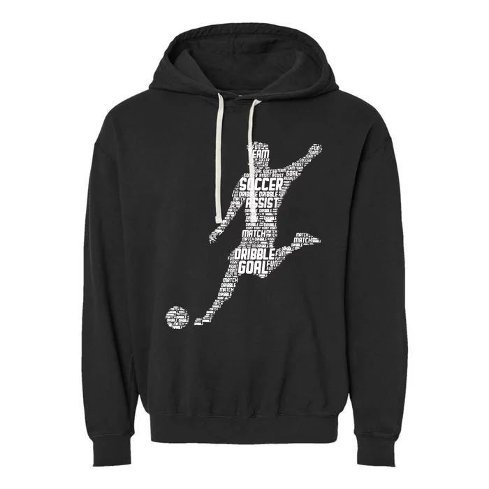 Soccer Player Men Boy Garment-Dyed Fleece Hoodie