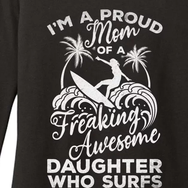 Surfing Proud Mom Of A Freaking Awesome Daughter Who Surfs Gift Womens CVC Long Sleeve Shirt