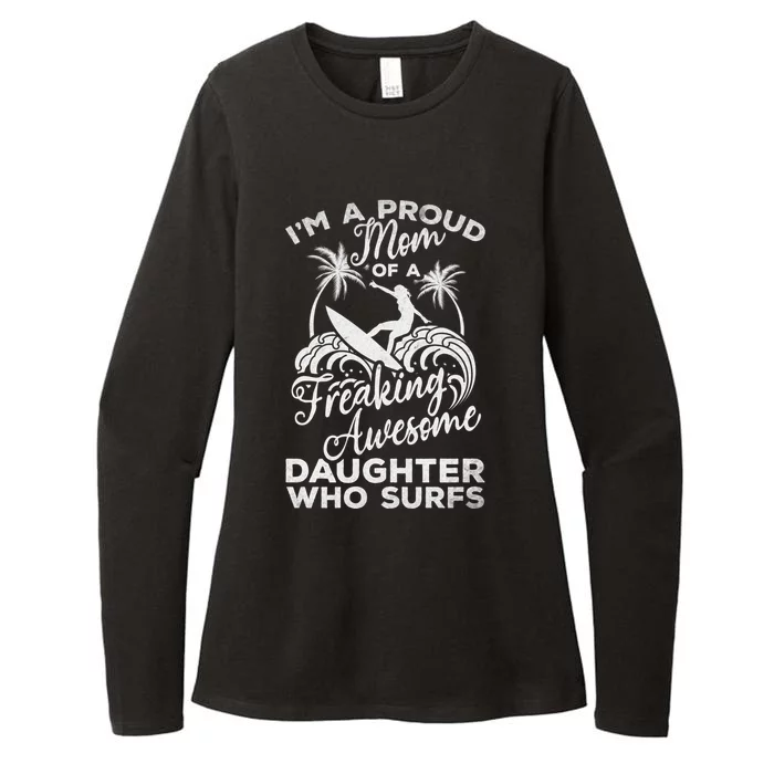 Surfing Proud Mom Of A Freaking Awesome Daughter Who Surfs Gift Womens CVC Long Sleeve Shirt