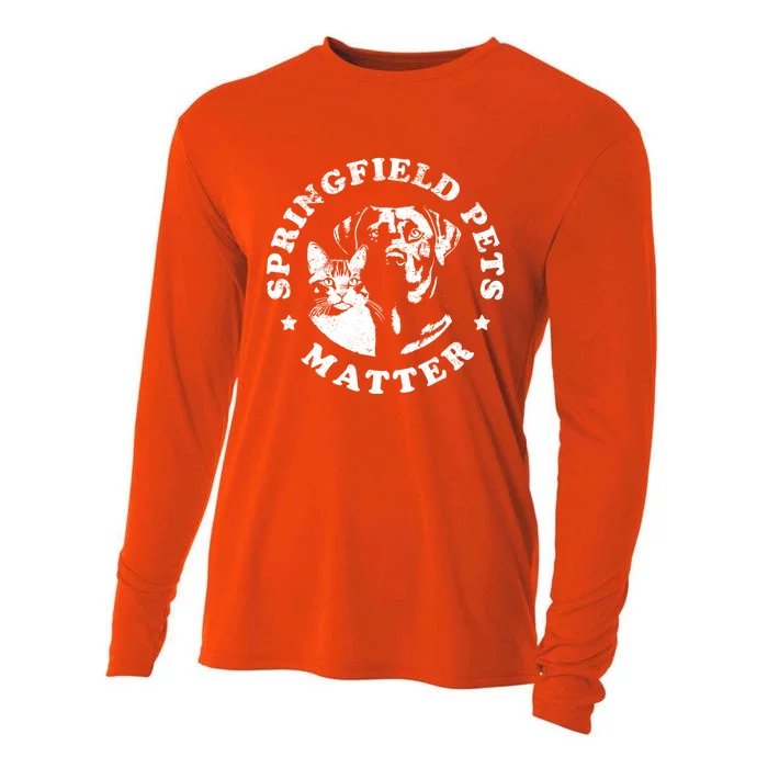 Springfield Pets Matter Funny Presidential Debate Humor Cooling Performance Long Sleeve Crew