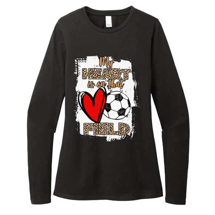 Soccer Player Mom Soccer Leopard Cheetah Soccer Fan Womens CVC Long Sleeve Shirt