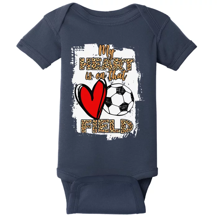 Soccer Player Mom Soccer Leopard Cheetah Soccer Fan Baby Bodysuit