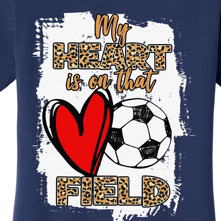 Soccer Player Mom Soccer Leopard Cheetah Soccer Fan Women's T-Shirt