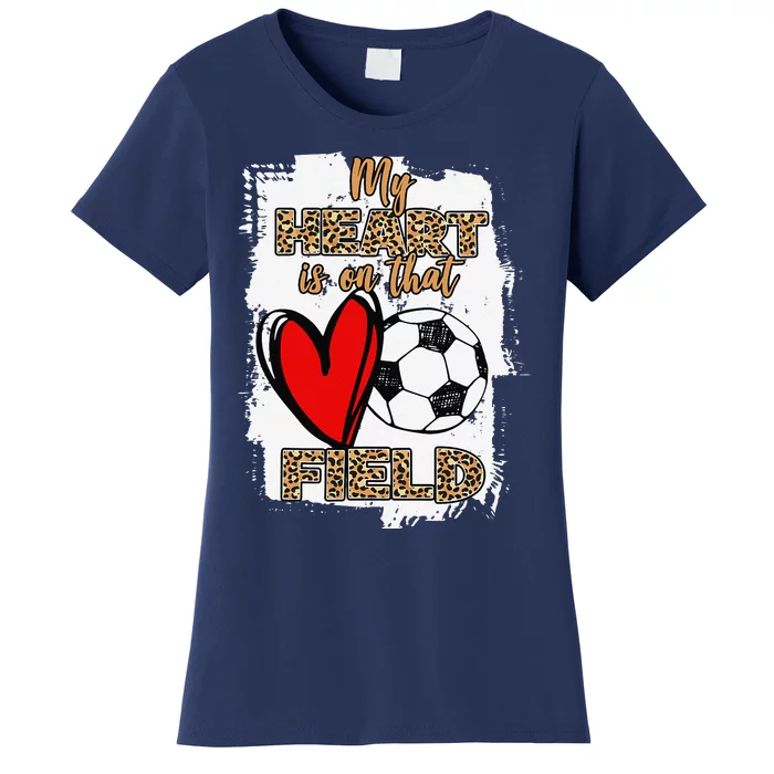 Soccer Player Mom Soccer Leopard Cheetah Soccer Fan Women's T-Shirt