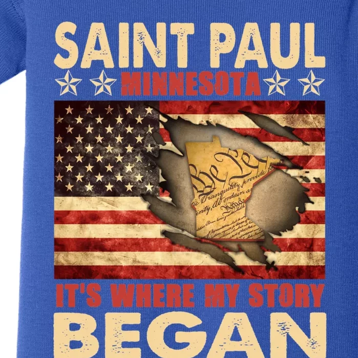 Saint Paul Minnesota Usa Flag 4th Of July Gift Baby Bodysuit