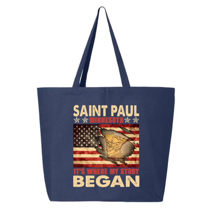 Saint Paul Minnesota Usa Flag 4th Of July Gift 25L Jumbo Tote