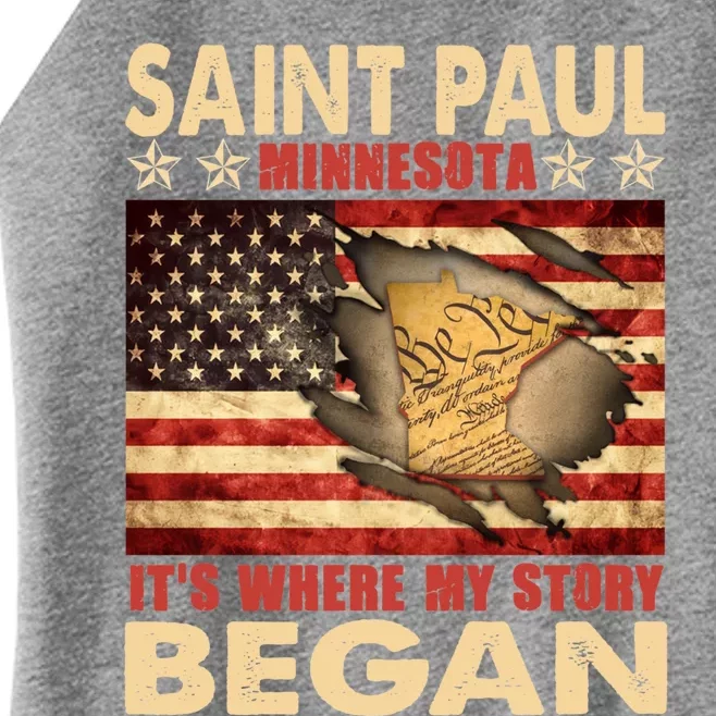 Saint Paul Minnesota Usa Flag 4th Of July Gift Women’s Perfect Tri Rocker Tank