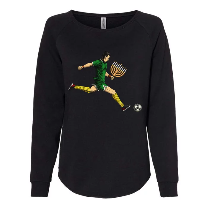 Soccer Player Menorah Hanukkah Sport Chanukah Jewish Holiday Womens California Wash Sweatshirt