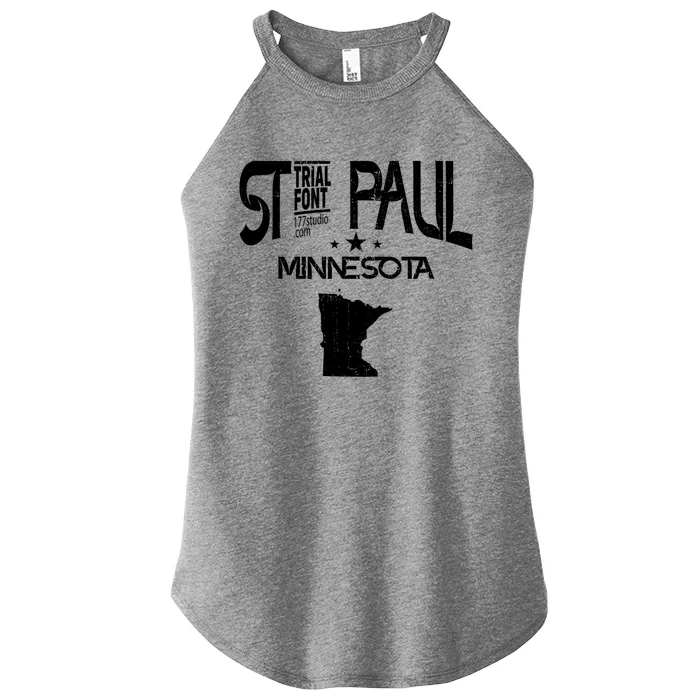 St Paul Minnesota Mn Throwback Classic Souvenir Gift Women’s Perfect Tri Rocker Tank