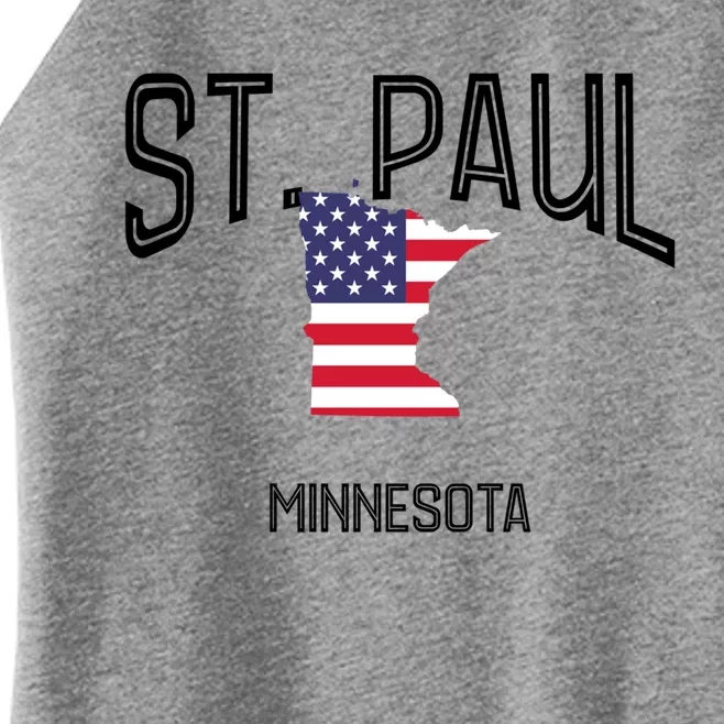 St Paul Minnesota Mn Throwback Retro Usa Flag Meaningful Gift Women’s Perfect Tri Rocker Tank