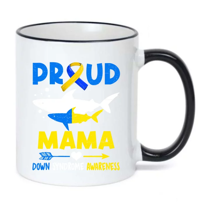 Shark Proud Mama Down Syndrome Awareness T21 Meaningful Gift Black Color Changing Mug