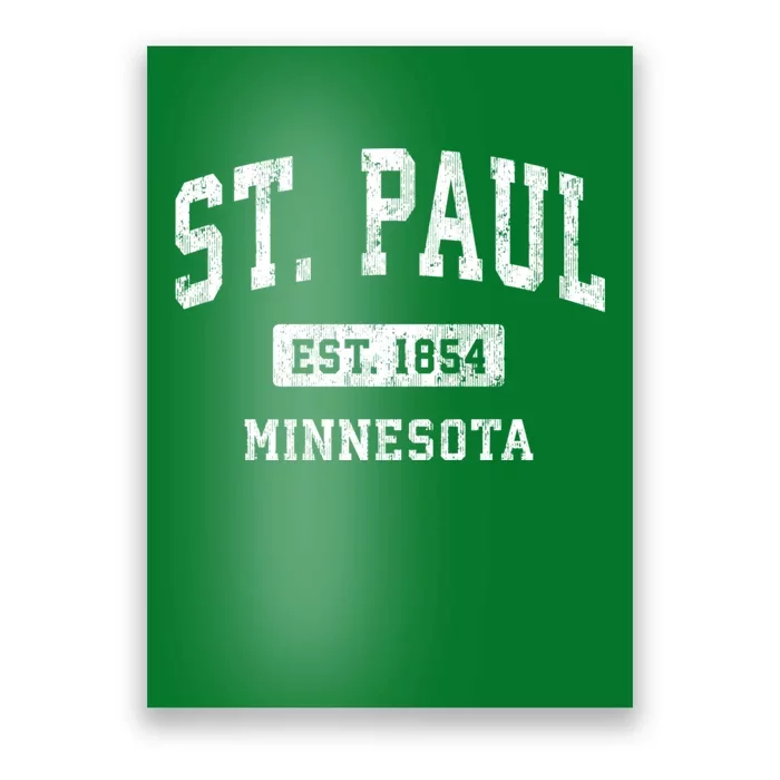 St. Paul Minnesota Mn Vintage Athletic Sports Poster