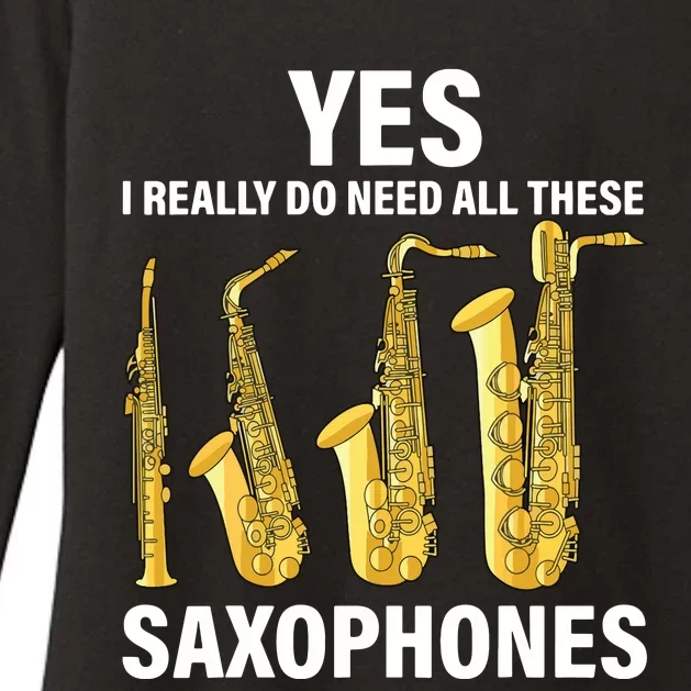 Saxophone Player Music Instrument Jazz Musician Saxophonist Womens CVC Long Sleeve Shirt