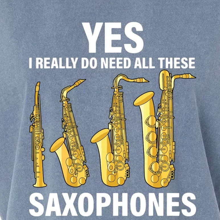 Saxophone Player Music Instrument Jazz Musician Saxophonist Garment-Dyed Women's Muscle Tee