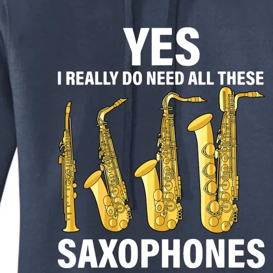 Saxophone Player Music Instrument Jazz Musician Saxophonist Women's Pullover Hoodie