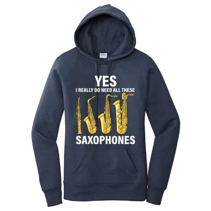 Saxophone Player Music Instrument Jazz Musician Saxophonist Women's Pullover Hoodie