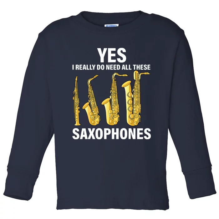 Saxophone Player Music Instrument Jazz Musician Saxophonist Toddler Long Sleeve Shirt