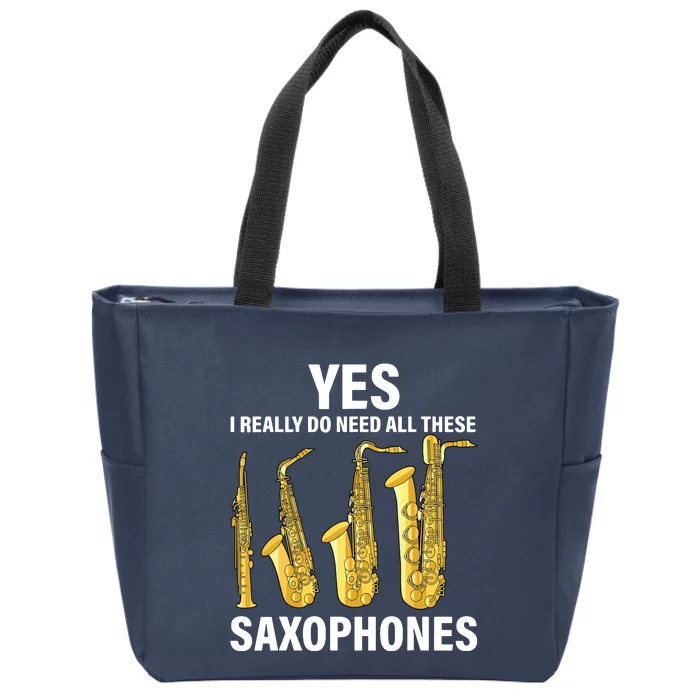 Saxophone Player Music Instrument Jazz Musician Saxophonist Zip Tote Bag