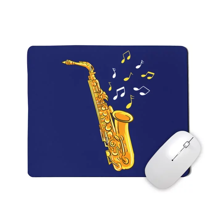 Saxophone Player Musical Notes Saxophonist Jazz Musician Sax Mousepad